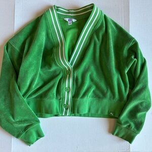 Green Button-Up Cardigan